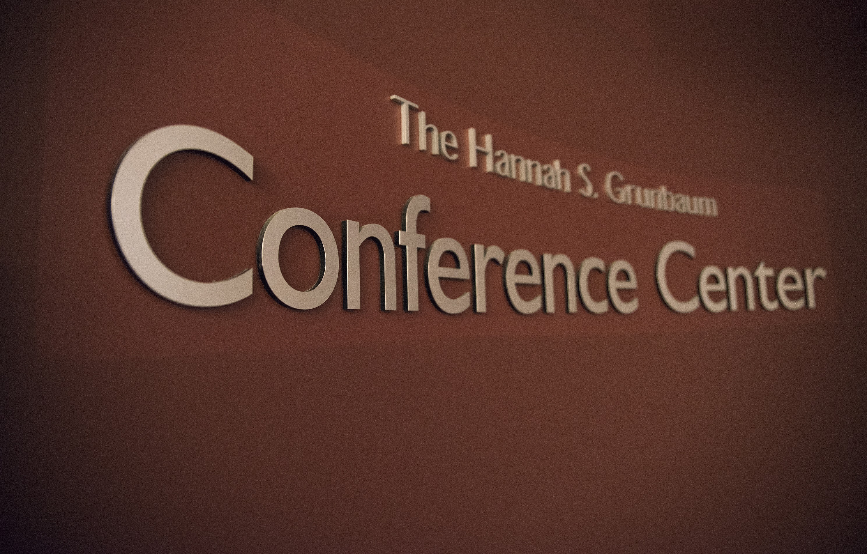 Picture of Hannah S. Grunbaum Conference Center sign.